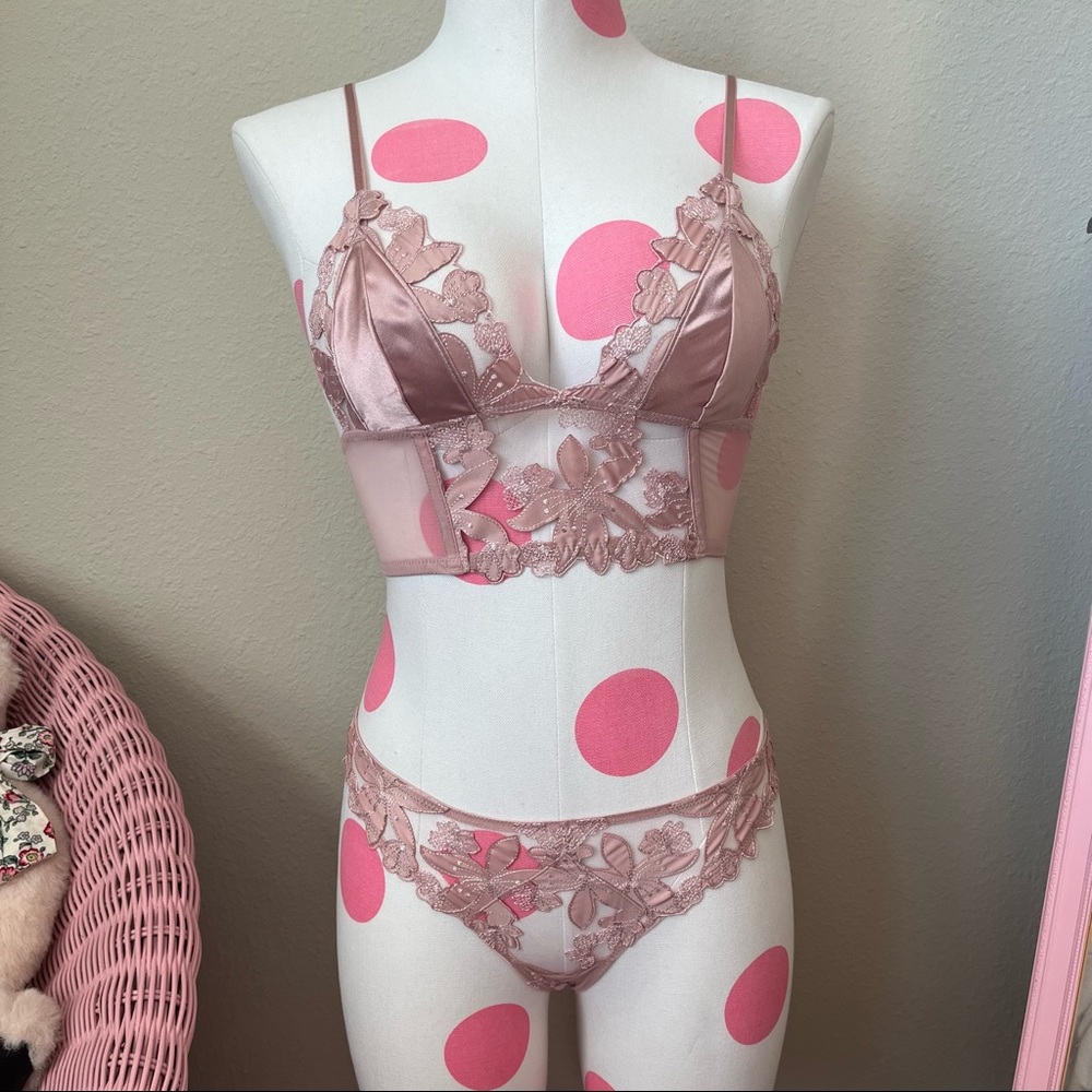 Victoria's Secret Floral Embroidered bralette and panty